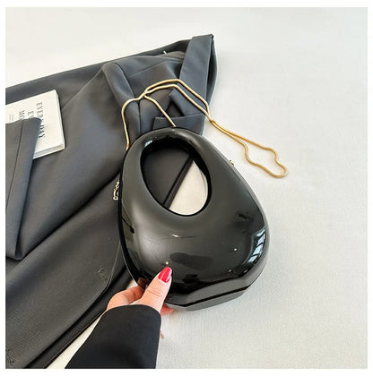 Acrylic Going Out Handbag Ins Famous Fashion Glossy Women's Dinner Bags Diagonal Span Wrist Bag Shoulder Messenger Bag