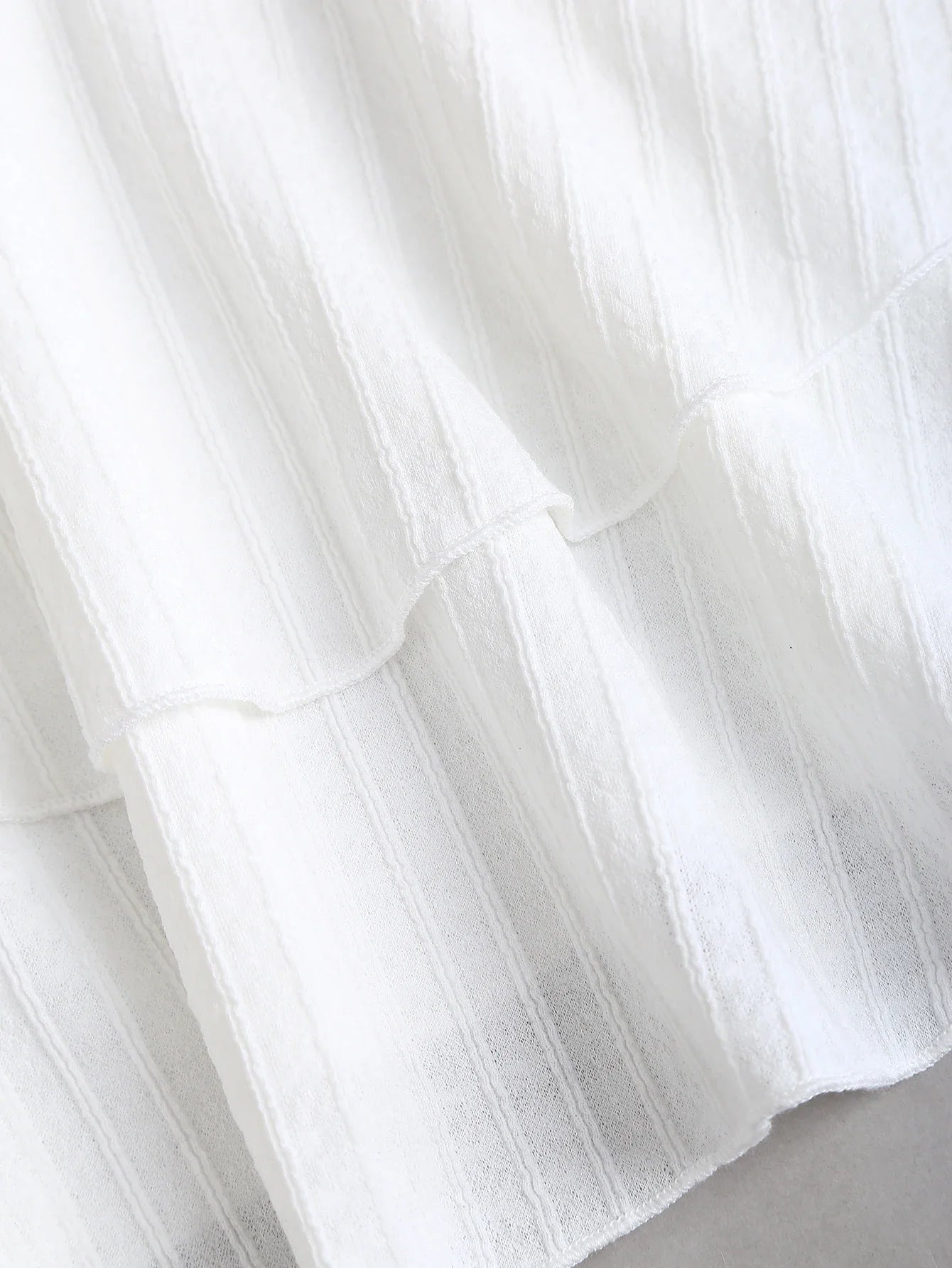 White Halter Neck Mini Dress Women's Ruffled Starfish Embellished Summer Casual Evening Gown