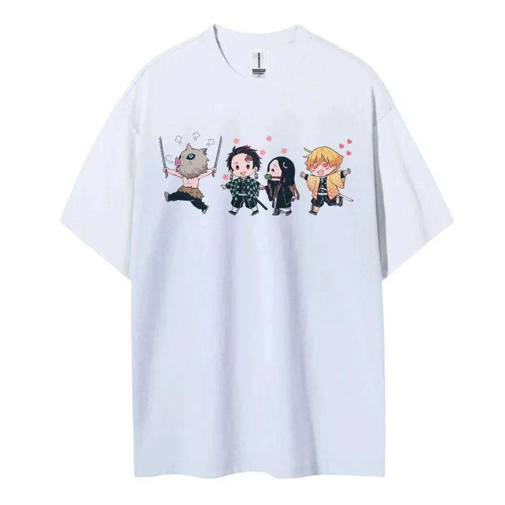 Demon Slayer Japanese Hot-blooded Anime Classic Characters Sports Casual Short-sleeved Comfortable Half-sleeved Popular Top