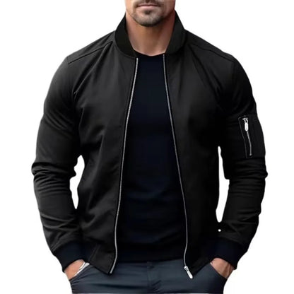 New Jackets for Men Solid Color Bomber Jacket Coat Business Male Coats Windbreaker Mens Zipper Korean Basic Streetwear Tops