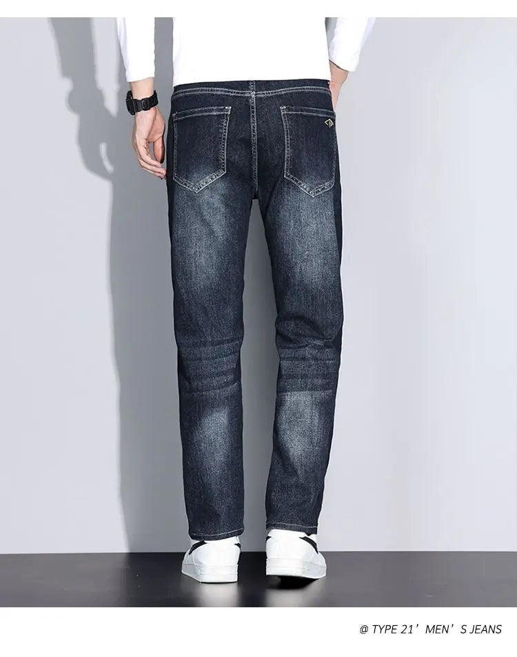 Big Tall Clothes Men's Jeans Extral Long Leg Length Straight Denim Pant Male Lengthened Trouser Slim Thin 190cm 200 Cm 120cm 110
