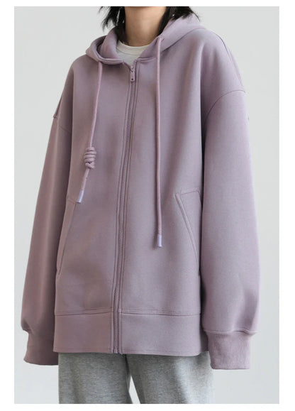 Women Sweatshirts Hoodies Solid Loose Casual Hooded Female Tops Lady Coat Medium Length Overcoat Spring Autumn 2025