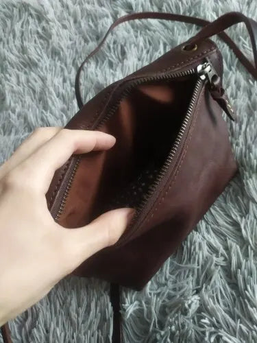 Soft Genuine Leather Women Messenger Bag Female Real Leather Crossbody Shoulder Bags Small Handbag Retro Phone Bag for Girls