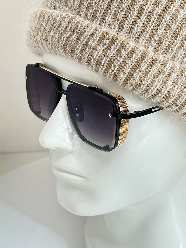Metal Punk Sunglasses For Men Vintage Square Fashion Glasses 2024 Vacation Sunglasses Women Trendy Gafas De Sol Hombre Zonnebril