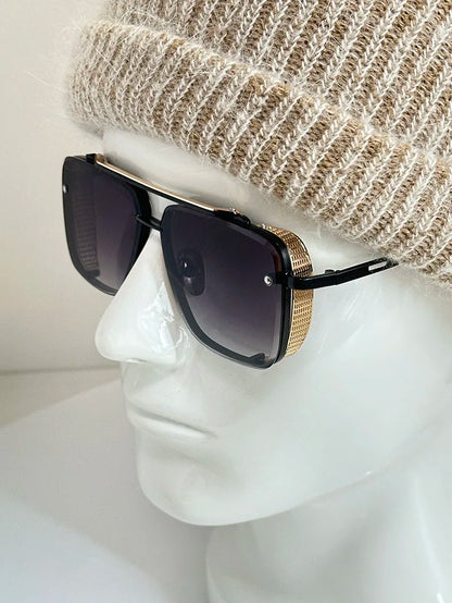 Metal Punk Sunglasses For Men Vintage Square Fashion Glasses 2024 Vacation Sunglasses Women Trendy Gafas De Sol Hombre Zonnebril