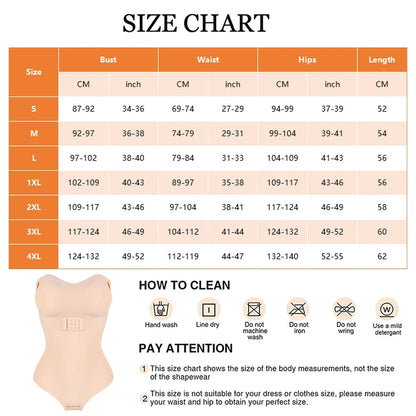 Strapless Bodysuit Off Shoulder Bustier Tube Top Women Front Closure Tummy Control Shapewear Removable Padded Underwear S-4XL