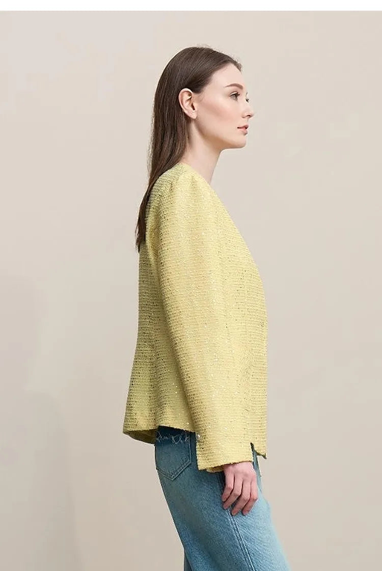 Blazer Women 2026 Autumn New Elegant Versatile V-neck Jacket Female Single Button Slim Women's Long Sleeve Top 12641057