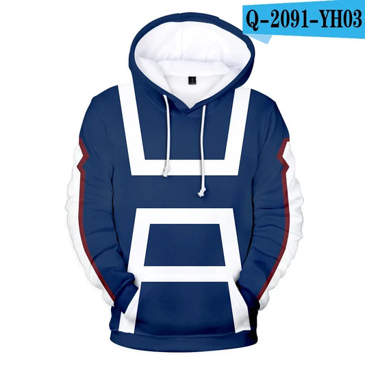 My Hero Academia Midoriya Izuku All Might Cosplay Costume School Uniform Boku No Hero Academia 3D Print Mens Hoodies Sweatshirts