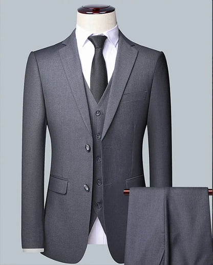 Men's Solid Color Business Suit 2025 High Quality Fashion Banquet Wedding Trend Groom Best Man Single 3/2/1