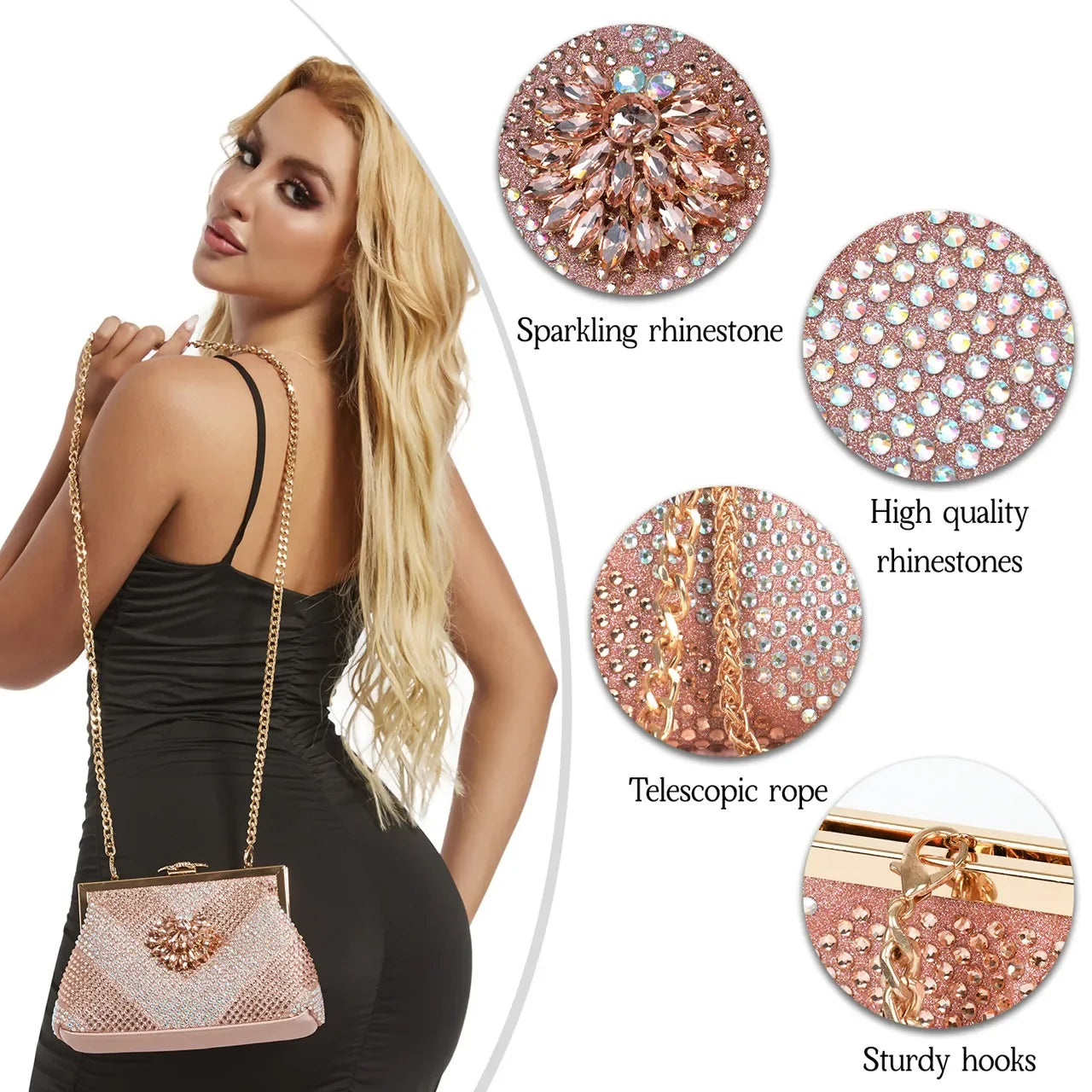 2024 Italian Design Rhinestone Luxury Wine Colour Pointed Toe Shoe & Bag Set Women's High Heels for Parties By Venus Chan