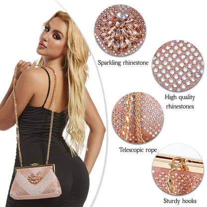 2024 Italian Design Rhinestone Luxury Wine Colour Pointed Toe Shoe & Bag Set Women's High Heels for Parties By Venus Chan