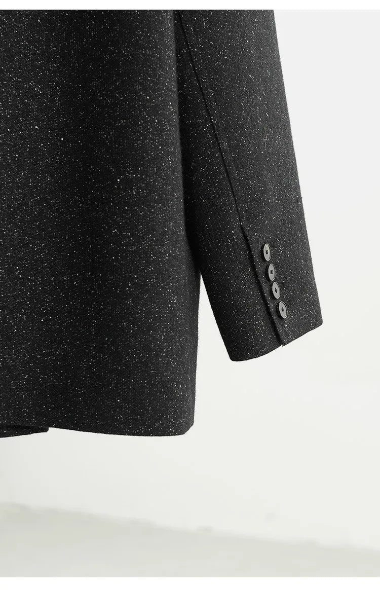 Tweed Fabric! Women's New 2025 Woolen Tweed Blazer, Long-Sleeved Slim-Fit Suit