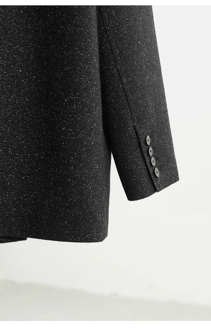 Tweed Fabric! Women's New 2025 Woolen Tweed Blazer, Long-Sleeved Slim-Fit Suit