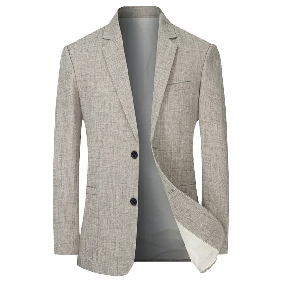 Sky Blue Men's Suit Jacket Thin Blazers Spring Autumn Solid Business Formal Wear Men Clothing Wedding Coat Oversize 4XL