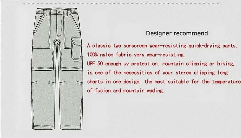 Women's Summer Hiking Pants Women Trekking Sport Quick Dry Thin Cargo Trousers Removable Outdoor Camping Pants Shorts