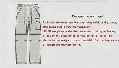 Women's Summer Hiking Pants Women Trekking Sport Quick Dry Thin Cargo Trousers Removable Outdoor Camping Pants Shorts
