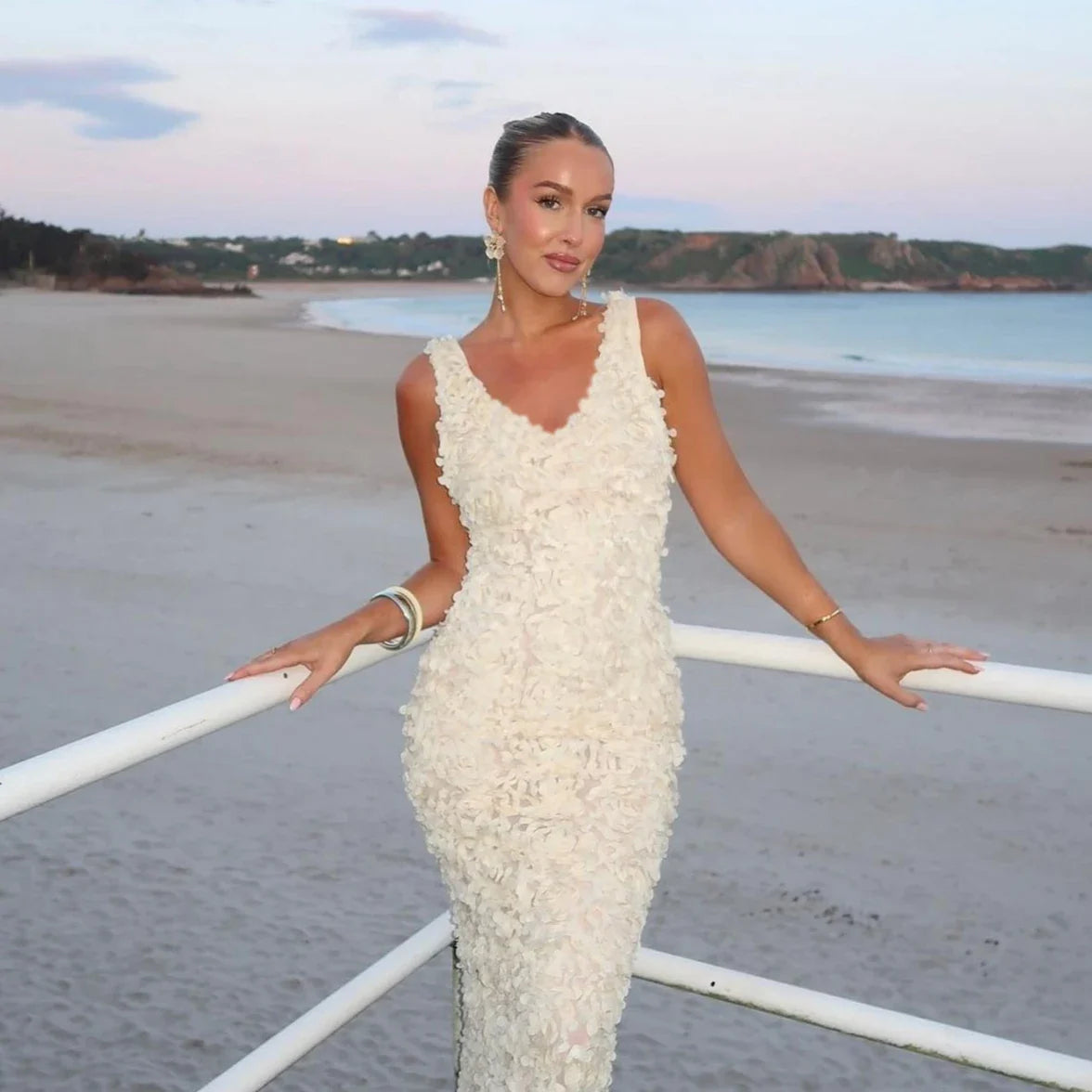 Summer Formal Occasion Dress 2025 Elegant 3D flower Maxi Evening Dresses Sexy Wedding Guest Party Dresses Women
