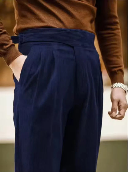 Corduroy Men's Pants Cotton Solid Color Slim fit Winter Suit Pants Men's Suit Pants Tall Autumn Office Trousers