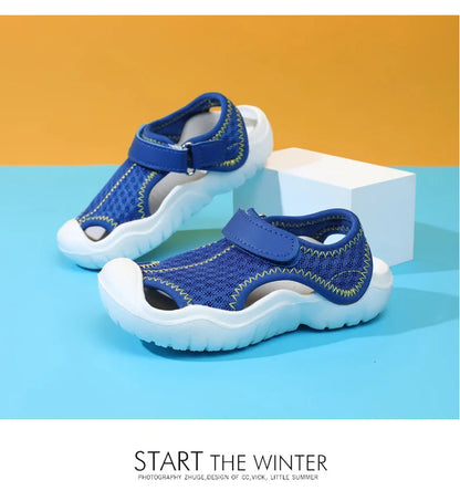 Sandals, children's toe caps, summer sandals for boys and girls, children's EVA thick soled beach shoes