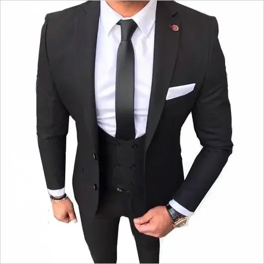 Wedding Men Suits For Groomsmen Best Man Notched Lapel Groom Tuxedos Men Vest Costume Homme Mariage Slim Fit