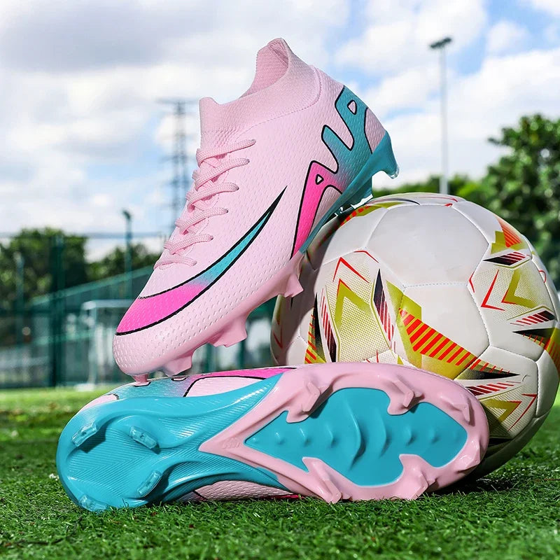 New Men Football Boots Cleats High-top Sneakers High-quality Non-Slip Indoor Soccer Shoes Futsal Grass Match Hot-selling Outdoor