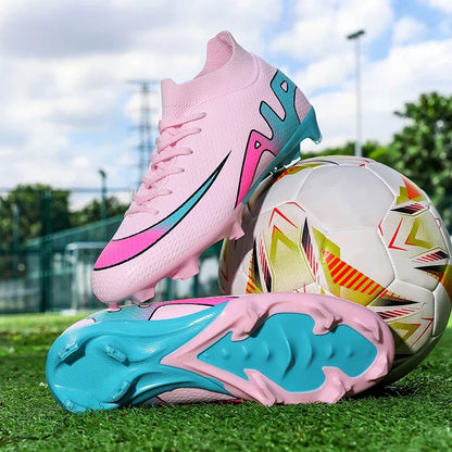 New Men Football Boots Cleats High-top Sneakers High-quality Non-Slip Indoor Soccer Shoes Futsal Grass Match Hot-selling Outdoor