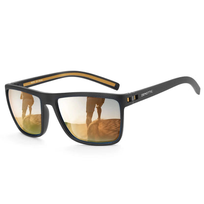 Polarized Sunglasses for Men Shades Lightweight TR90 Frame UV400 Protection Square Outdoor Trave Driving Sun Glasses