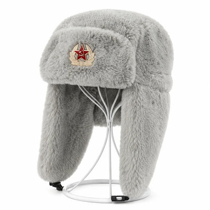 Men Women Ear Flap Hat Winter Full Fur Warm Outdoor Hat Windproof Cold Resistant Thickened Thermal Headwear for Cold Weather