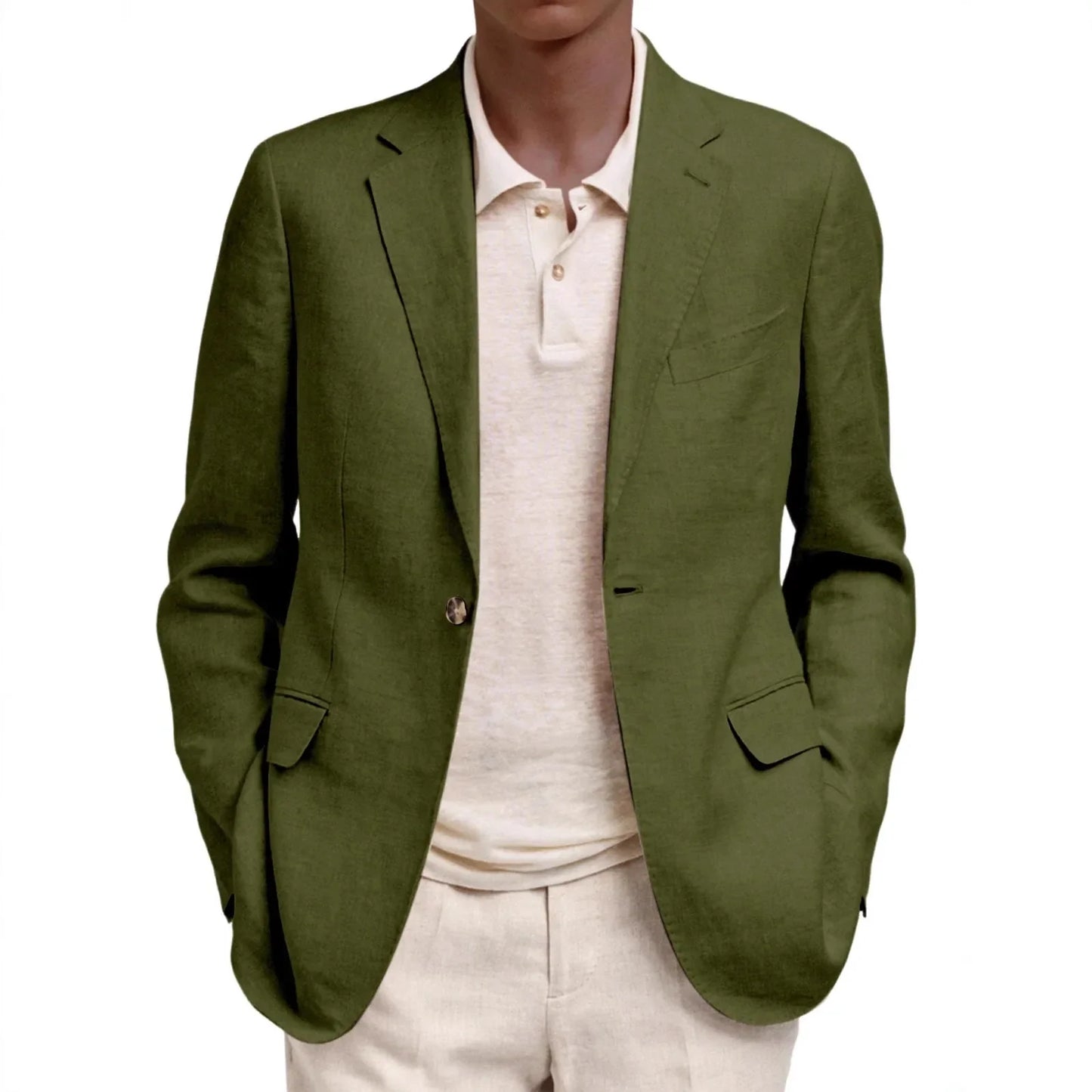 Spring Autumn Men's Single Button Blazers Solid Smart Casual Turn Down Collar Suit Outwear Male Slim Fit Fashion Blazer Coat Man