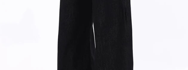 American Retro Deconstructed Bla Knife  Jeans Women's Loose Silhouette Wide Leg Floor Length Trousers Casual High Waist...