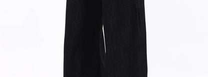 American Retro Deconstructed Bla Knife  Jeans Women's Loose Silhouette Wide Leg Floor Length Trousers Casual High Waist...