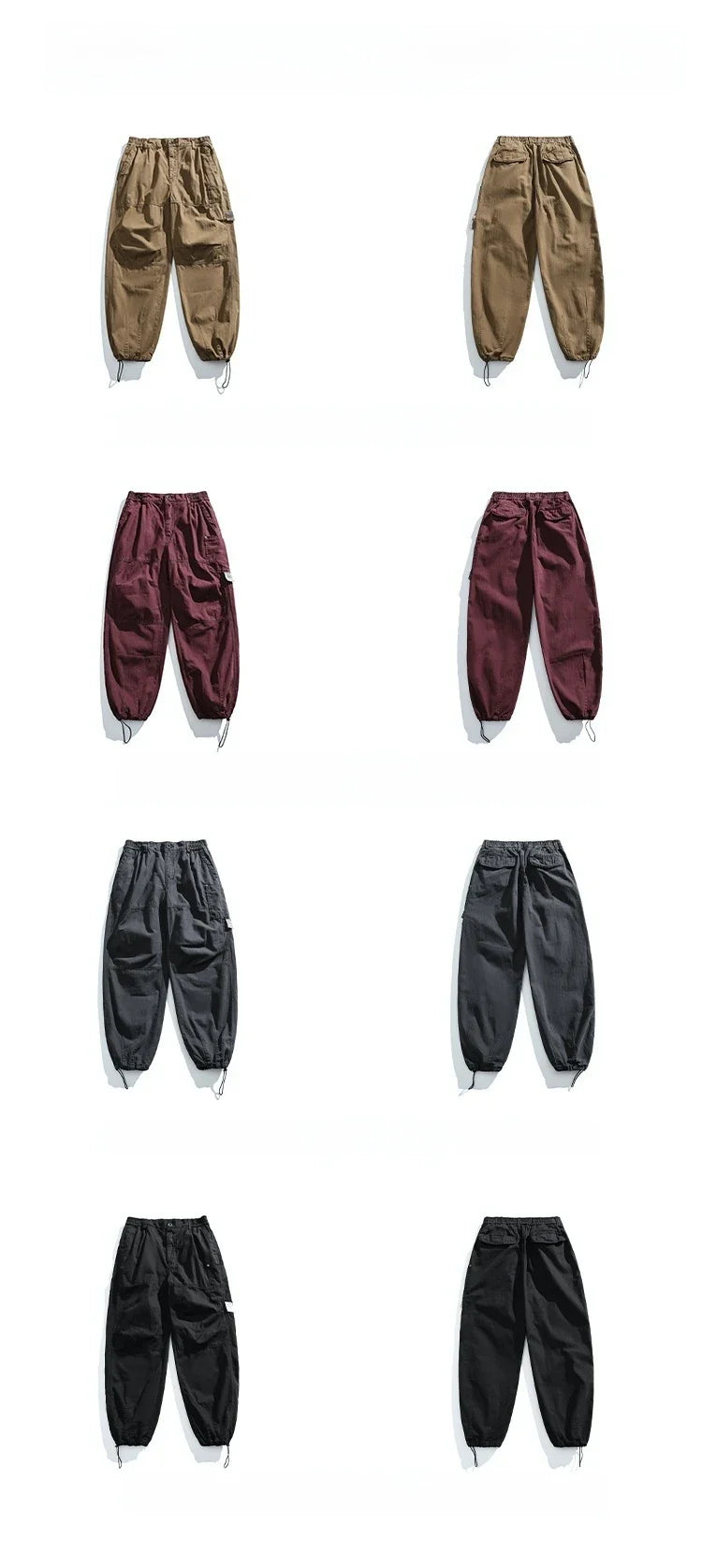 Japanese Vintage Cargo Pants Men Premium Cotton Loose Fit Straight Leg American Fashion Casual Trendy Streetwear Long Workwear