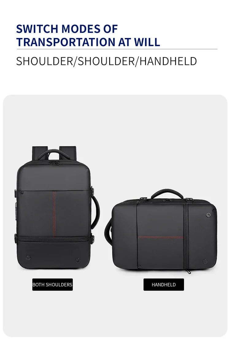 Men's Backpack with Expandable Vacuum Compression, Large Capacity, Dry and Wet Separation, Multifunctional Business Backpack for Short Business Trips