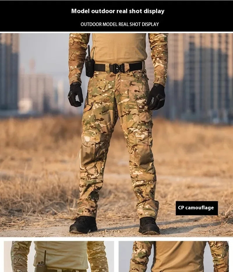 New Men Assault Scratch-resistant Wearproof Outdoor Training Pants Overalls Hiking Pants Camouflage Tactical Trousers