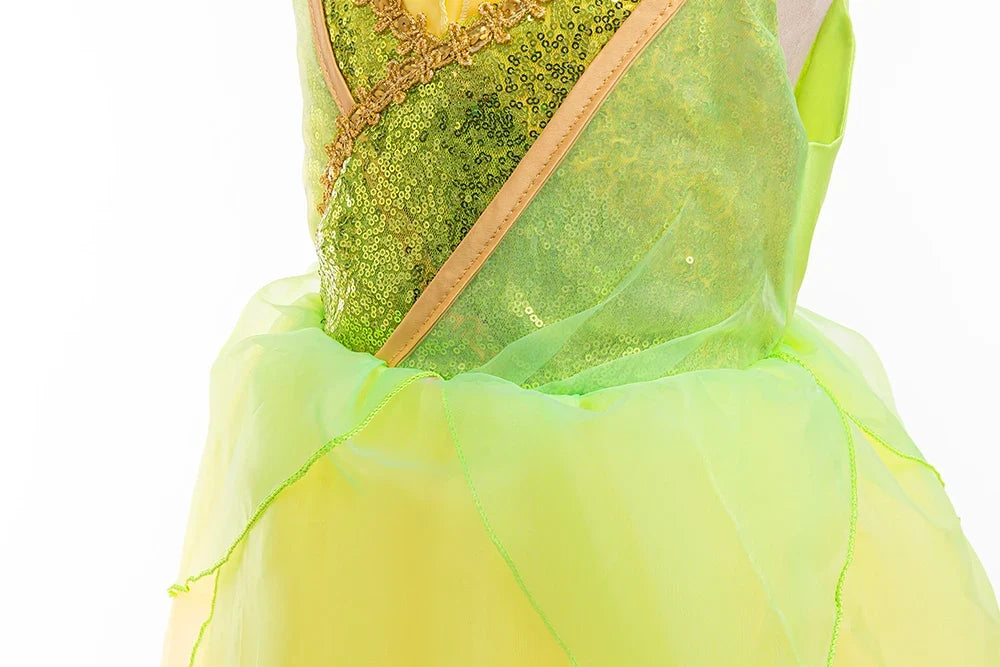 2026 Fairy Tale Fancy Princess and Frog Costume Play Tiana Ball Gown with Gloves Deluxe Suspender Dress 2 4 5 7 8Y Girl Carnival