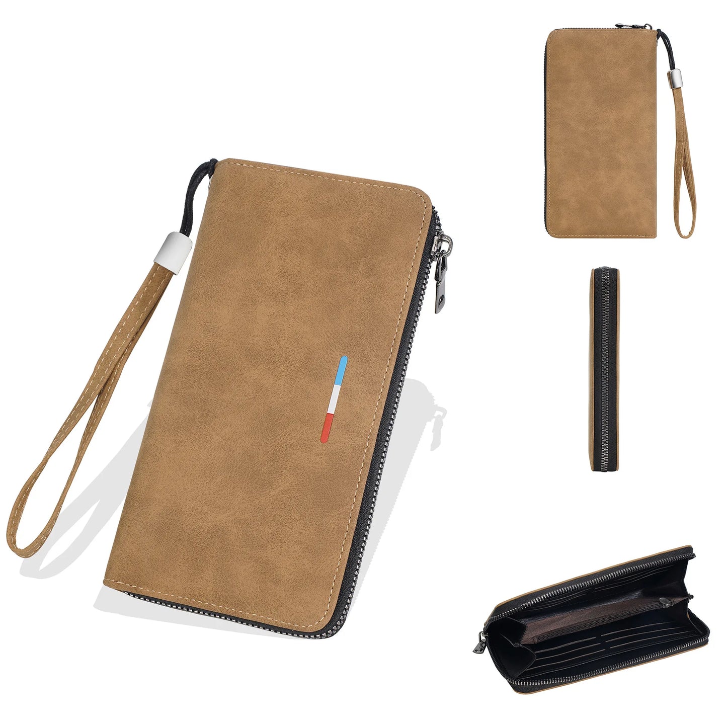 Men's Long Wallet Zipper Multi-Card Slots Large Capacity Phone Coins Case Holder Clutch Style Male Wallet