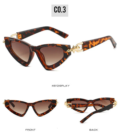New Designer Triangle Cat Eye Sunglasses Women Brand Arrow Metal Sun Glasses Ins Fashion Cool Ladies Eyewear Lentes De Sol Mujer