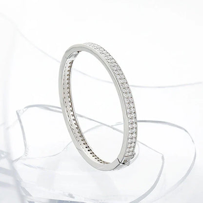 Real GRA Certified D Color 2mm 0.03CT Full Moissanite Bracelet Bangle for Women Party S925 Silver All Diamond Bracelets