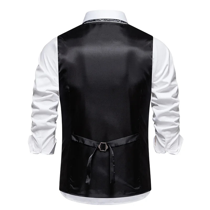 Men's Herringbone Vest Spring/summer V-neck Single Breasted Patchwork Waistcoat Slim Fit Mens Casual Suit Vest Best Dress