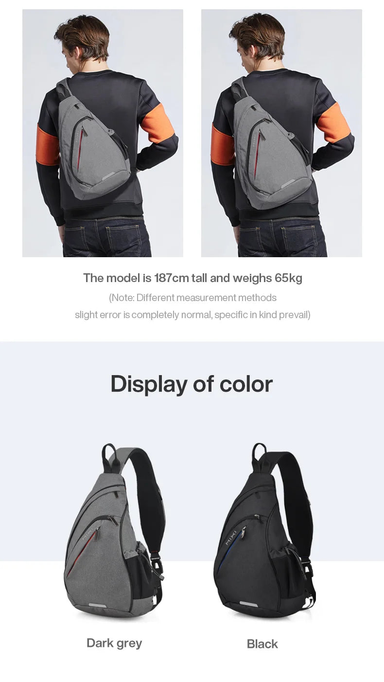 Men One Shoulder Backpack Women Sling Bag Crossbody USB Boys Cycling Sports Travel Versatile Fashion Student School