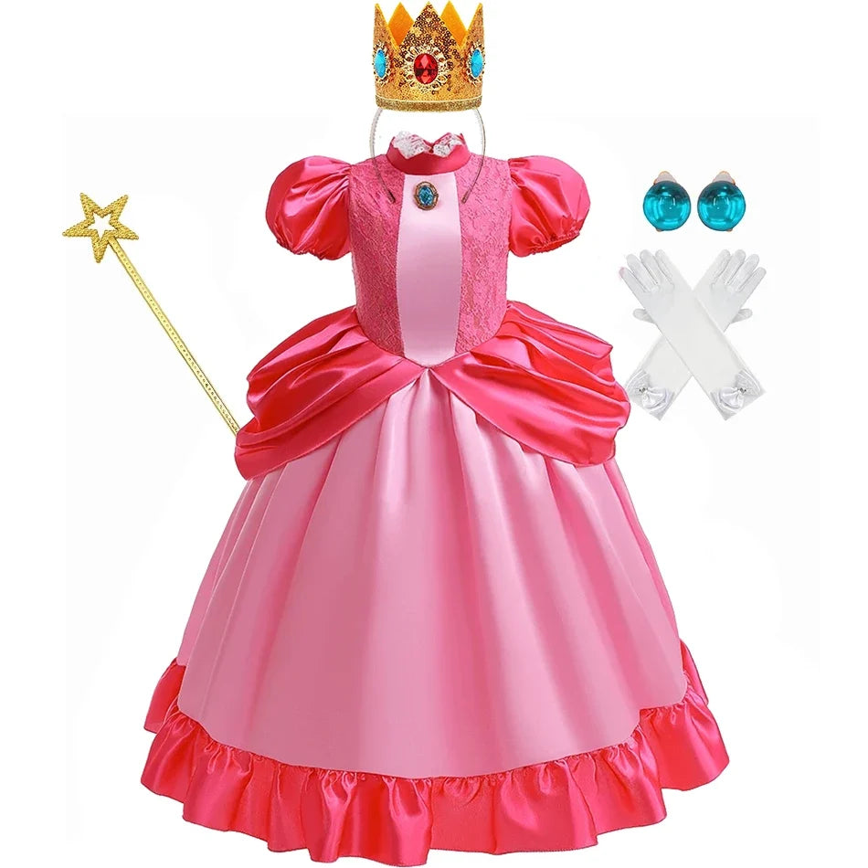 Daisy Girls Princess Dress Cartoon Movie Cosplay Costume Summer Kids Orange Party Outfits 2-10 Years Halloween Fancy Clothes