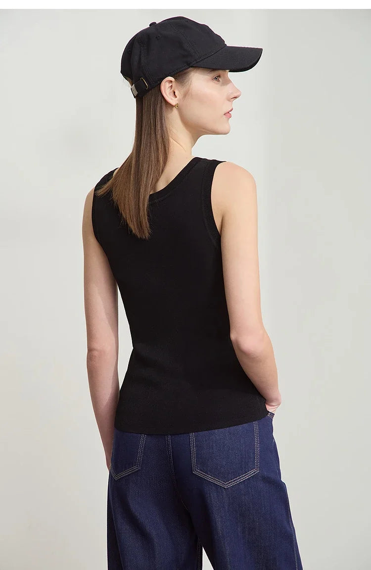 Minimalist Summer New Camisole Women 2025 Solid U-neck Sleeveless Casual Tops Woman Fashion Office Lady Clothing 12542214