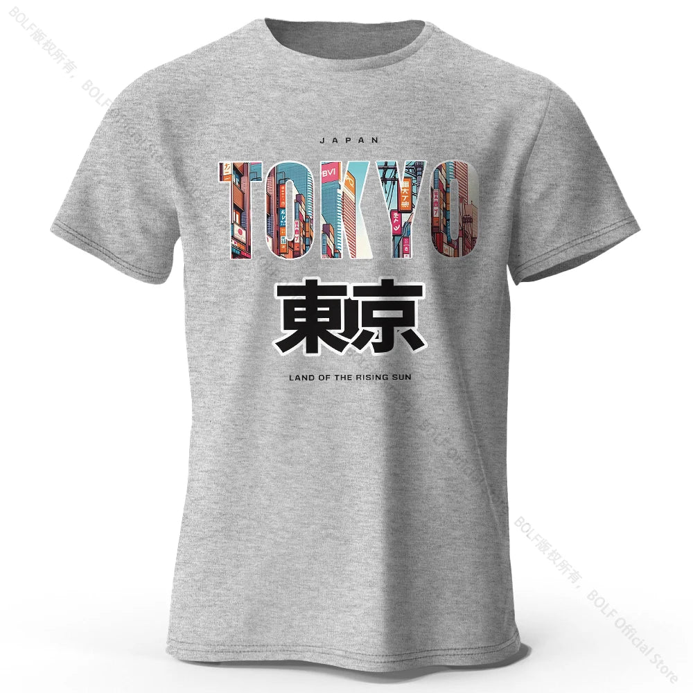 Tokyo Printed Fashion Forward 100% Cotton T-Shirt, Ultra Soft Round Neck Short Sleeve Tee, Perfect for Men & Women