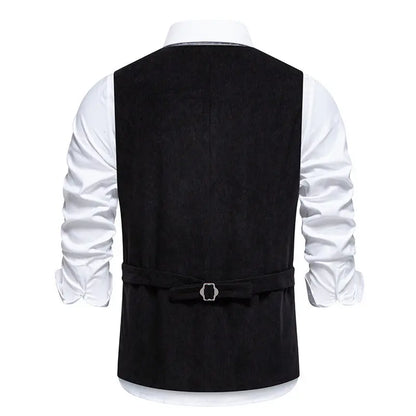 Four Seasons Suit Vest New Men's Fashion Contrast Embroidered Single Breasted Suits Waistcoat Workwear Groomsmen's Clothing