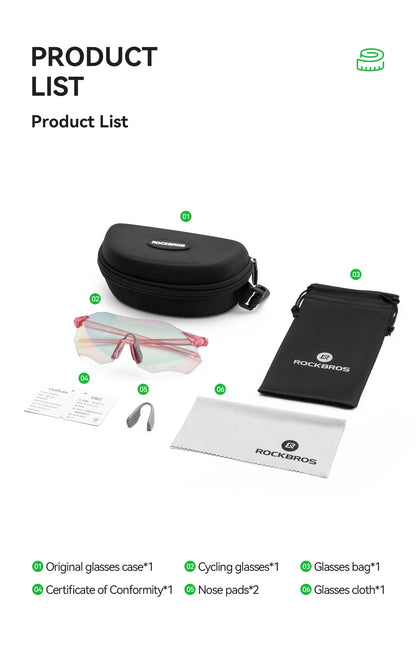 Cycling Glasses Photochromic/Polarized UV400 Sunglasses MTB Road Bike Eyewear Windproof Goggles Protection Eyewear