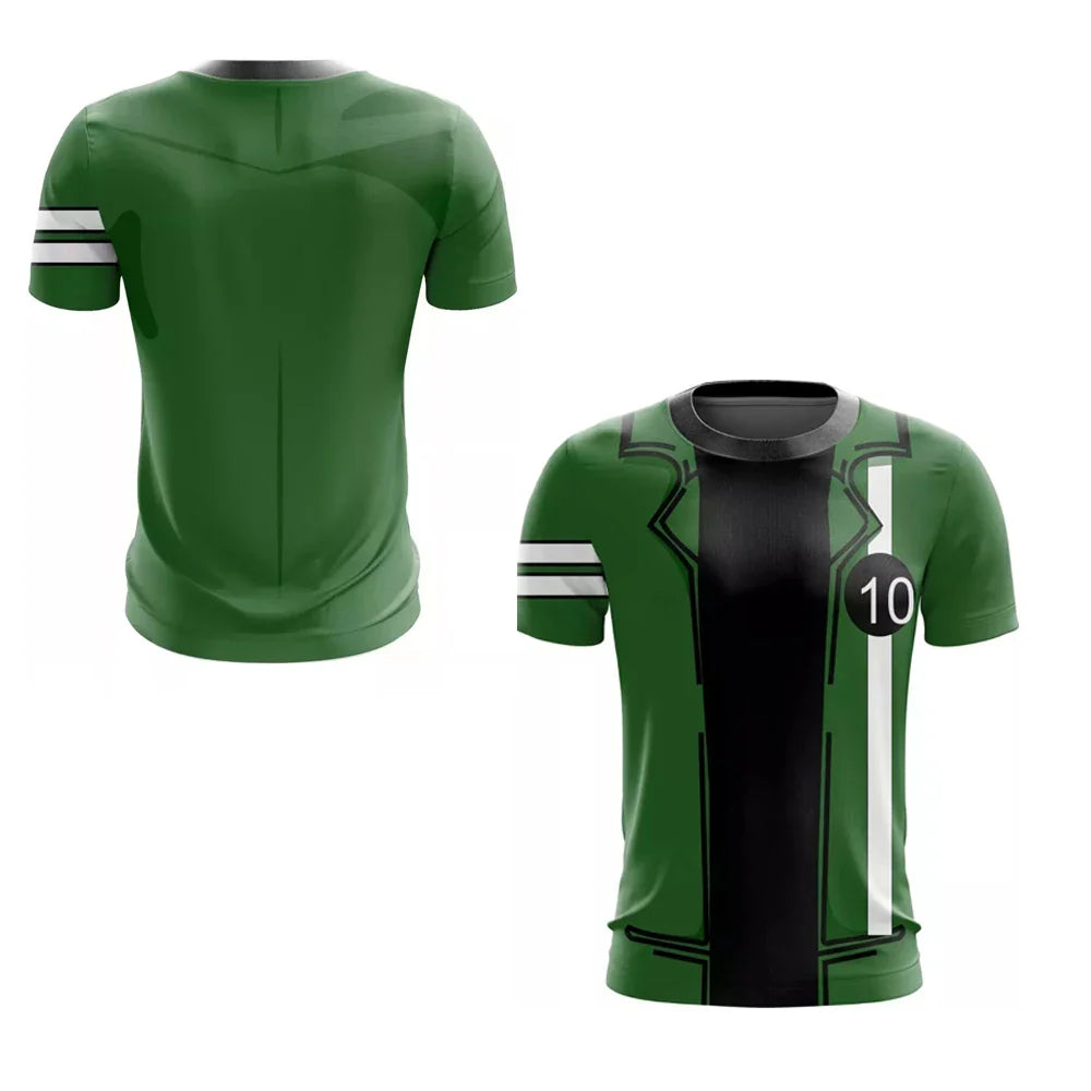 Animated Omnitrix Ben10 3D Print Men T-shirt Summer Outdoor Training Quick Dry Breathable Sport Football Jersey Short-sleeve Top