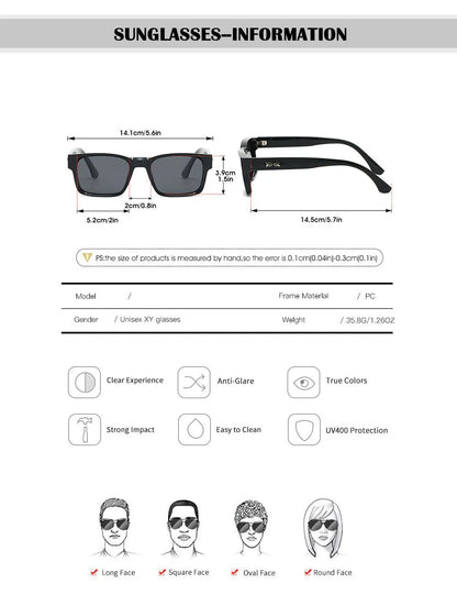 Polarized Sunglass Men Vintage Sunscreen Square Sunglasses Women Trendy Fashion Glasses Gafas De Sol Hombre Lunette Soleil Femme