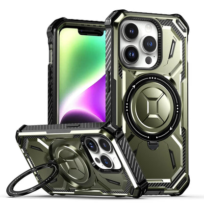 Wireless Charge Magnetic Phone Case for Magsafe iPhone 16 15 13 14 12 11 Pro Max Plus Cases Rotation Stand Shockproof Hard Cover