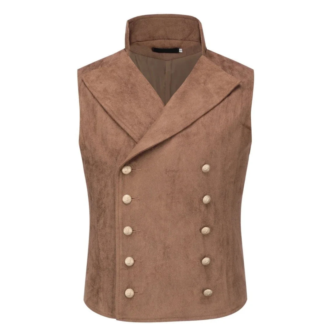 Men Vest Black Velvet Height Lapel Double Button Waistcoat For Wedding Banquet Business Office Casual Daily Work Men Suit Vest