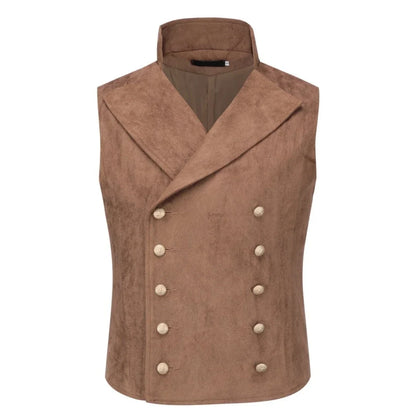 Men Vest Black Velvet Height Lapel Double Button Waistcoat For Wedding Banquet Business Office Casual Daily Work Men Suit Vest
